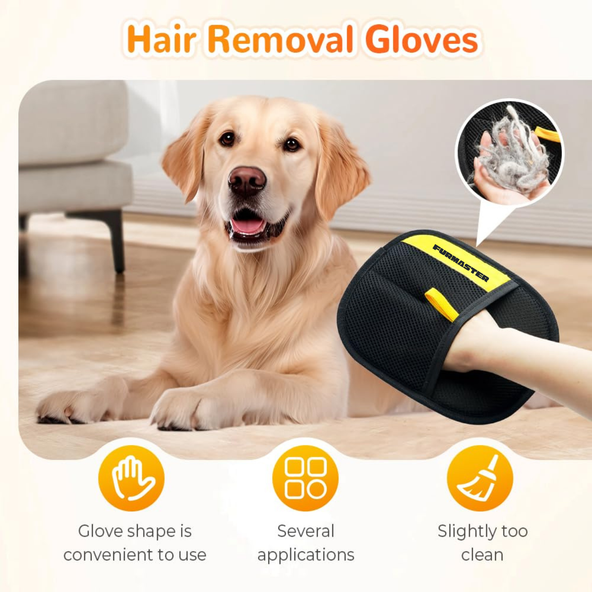 Furmaster Pro Pet Hair removal Glove (Washable & Reusable)